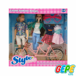 عروسک باربی زن و مرد دوچرخه سوار